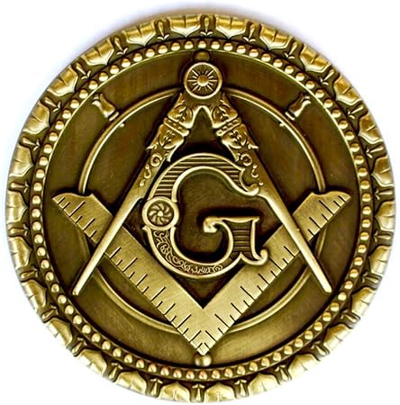 Amazon フリーメイソン エンブレム ビンテージ アンティーク クラシック ゴールド 穴なしロゴ エンブレム 車 バイク