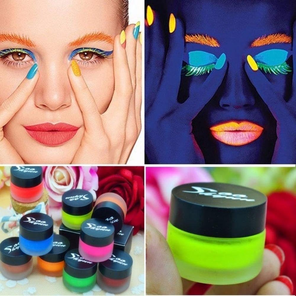 Blue Makeup Glow in the dark Loose Powder Glitter Fluorescence Eyeshadow Face Body Cosmetic