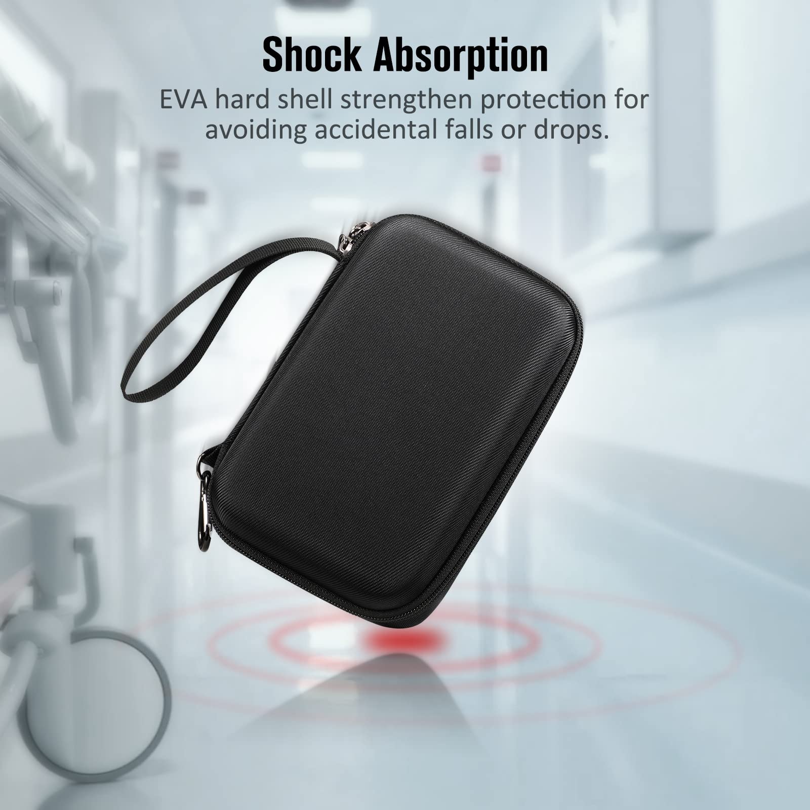 Hard Shell Case for Portable Nebulizer Asthma Inhaler, Portable Shockproof Anti-Scratch Travel Carrying Case for Personal Inhalers Nebulizador for Breathing Problems Handheld Nebulizer, Black