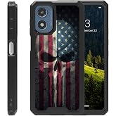 CAPAUNVDA Case for Motorola Moto G Play 4G 2024,Enhanced Camera Protection,Military-Grade Shockproof Protection Phone Case Cover for Moto G Play 4G 2024，Skull Flag