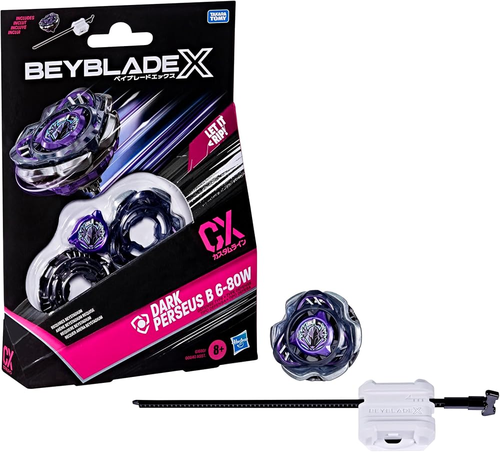 Beyblade X Dark Perseus B 6-80W CX Starter Pack Top and Launcher