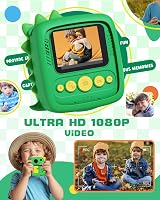 Lenudar Kids Camera Instant Print 1080P 12MP Green Toy Camera Gift 3-9 view 3