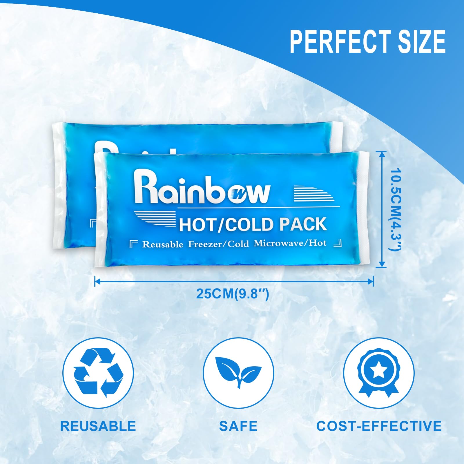 Soft Ice Packs Reusable Gel Pack 2, Hot and Cold Gel Ice Packs for Injuries, Headaches, Joint Pain Relief, Comfort Ice Pack Flexible Therapy on Neck, Ankle, Knee, Leg, Shoulder, Elbow, Wrist, Feet