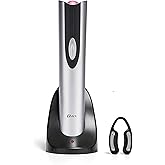 Oster Electric Wine Opener and Foil Cutter Kit with CorkScrew and Charging Base, Silver | Gifts for Wine Lovers