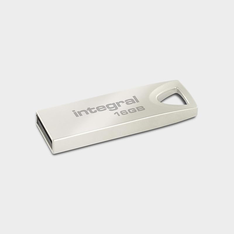 Integral 16GB USB Memory Arc Metal Cased Keyring Flash Drive 2.0