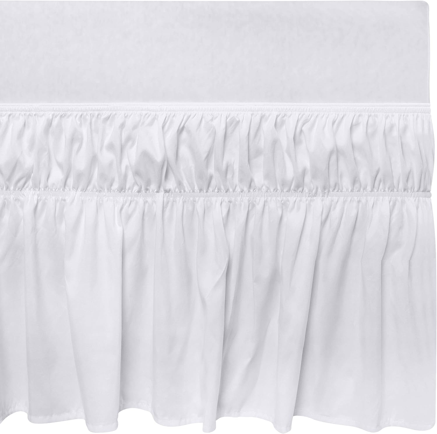 Utopia Bedding Full Elastic Bed Ruffle - Easy Wrap Around Ruffle - Microfiber Bed Skirt with Adjustable Elastic Belt 16 Inch Tailored Drop - Hotel Quality Bedskirt, Fade Resistant (Full, White): Kitchen & Dining