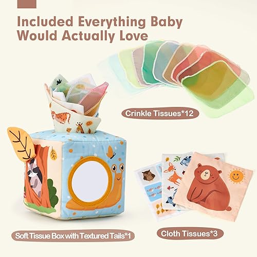 hahaland Baby Tissue Box Toy Baby Toys 6-12 Months Stocking