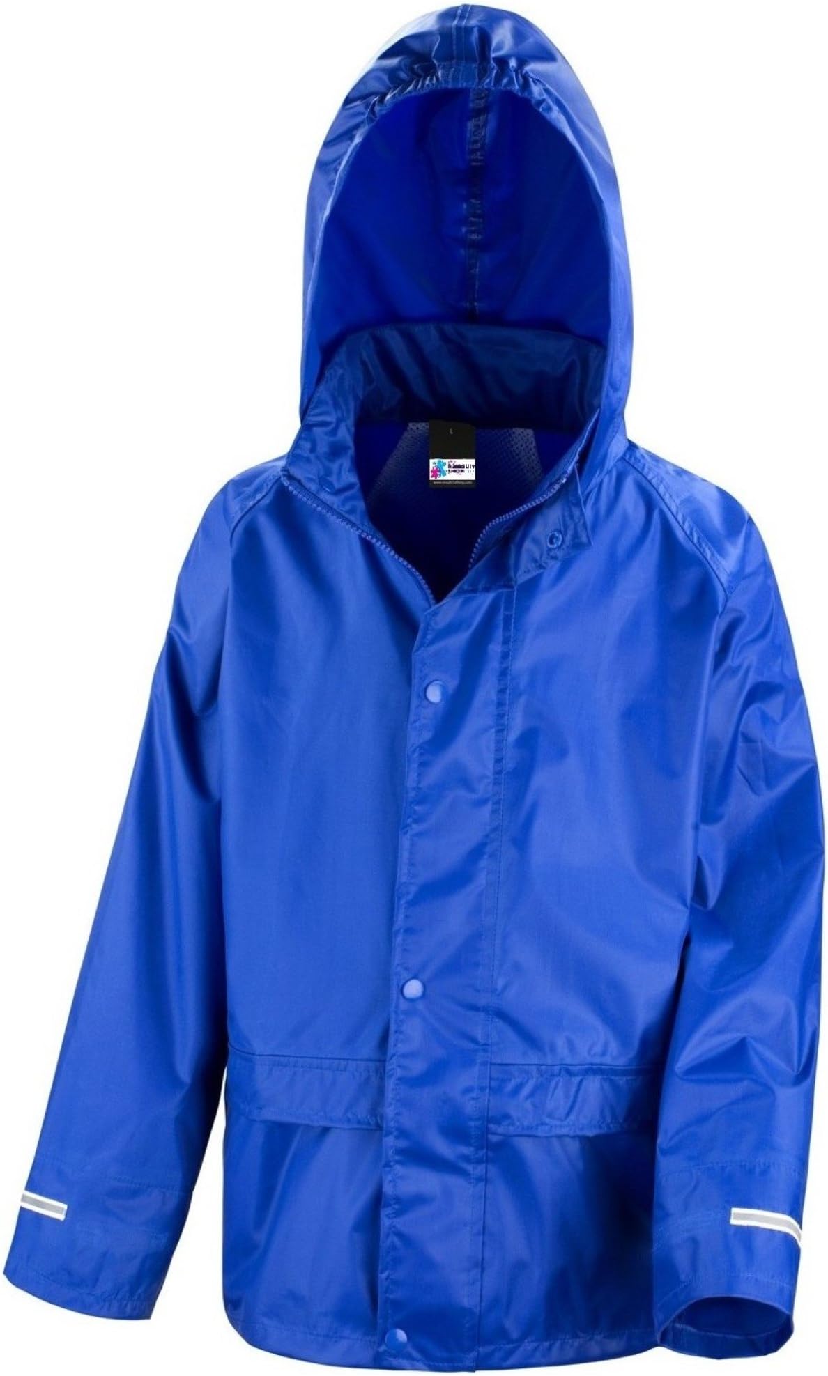 Kids Waterproof Rain Jacket In Black, Pink, Red or Royal Blue Childs Childrens Boys Girls