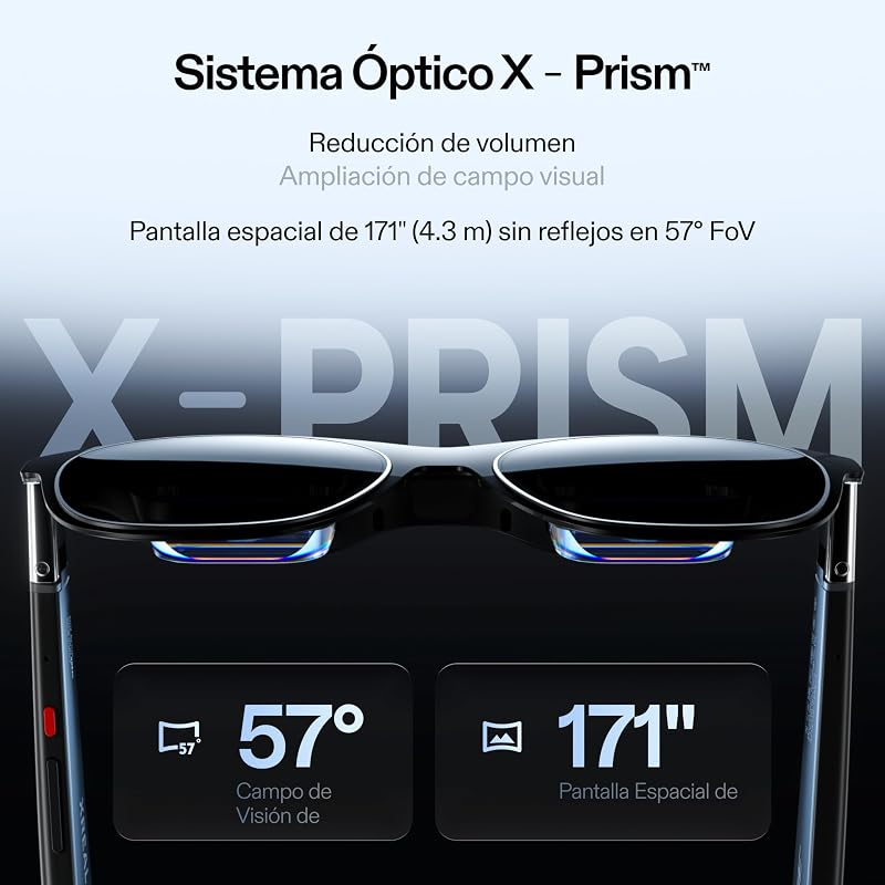 One Pro AR Gafas con Chip X1,Pantalla HD 171" y 120 Hz, Nativo 3DoF