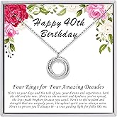 AM ANNIS MUNN Birthday Gifts for Women, 30th 40th 50th 60th 70th 80th 90th Birthday Gifts for Women 925 Sterling Silver 3 4 5 6 7 8 9 Decades Birthday Gifts for Her Jewelry for Women