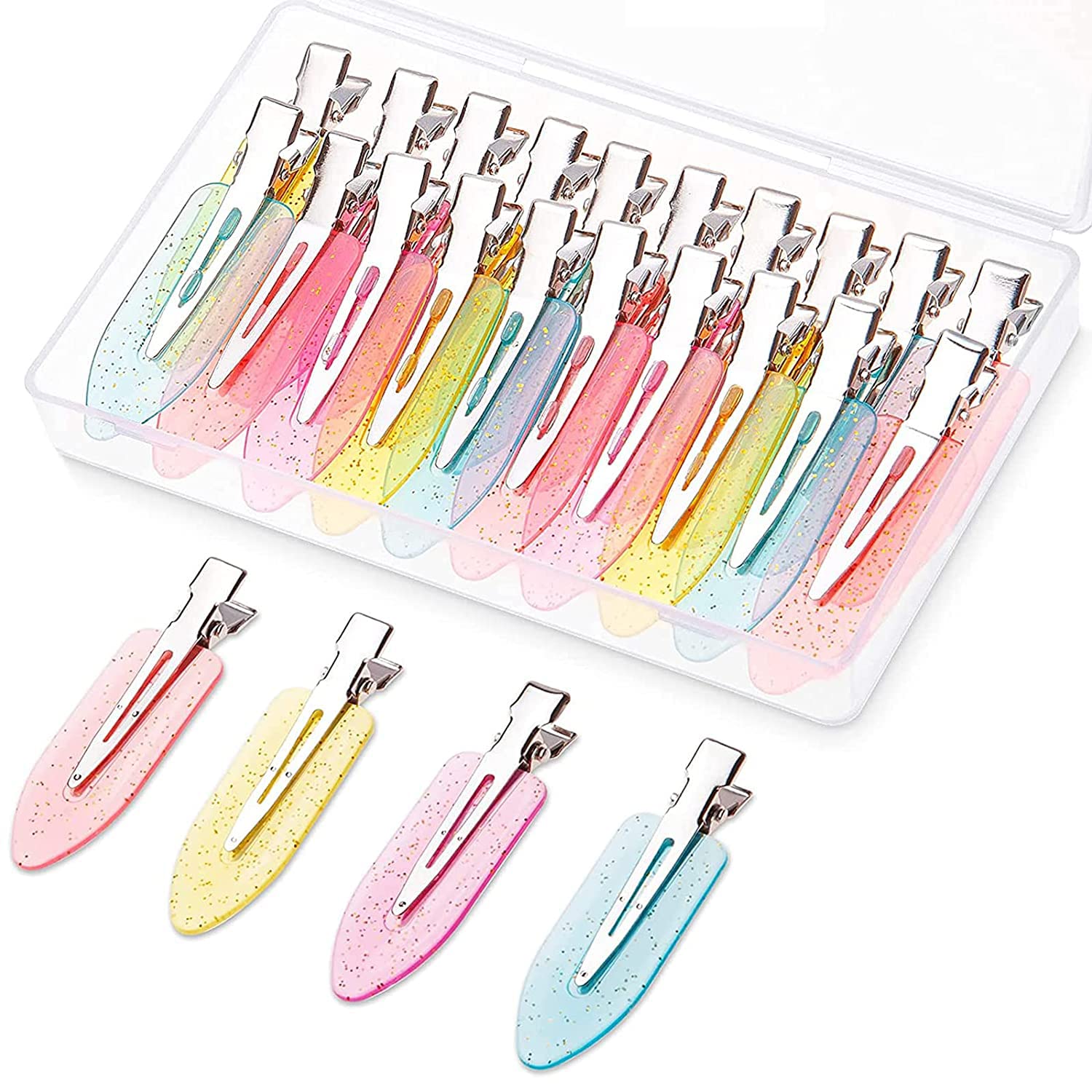 Photo 1 of Gingbiss 20 Pcs No Bend Hair Clips, No Crease Hair Clips Curl Pin Clips with Storage Box for Hairstyle Bangs Waves Makeup