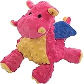 goDog Bubble Plush Dragons Squeaky Dog Toy, Chew Guard Technology - Coral, Large