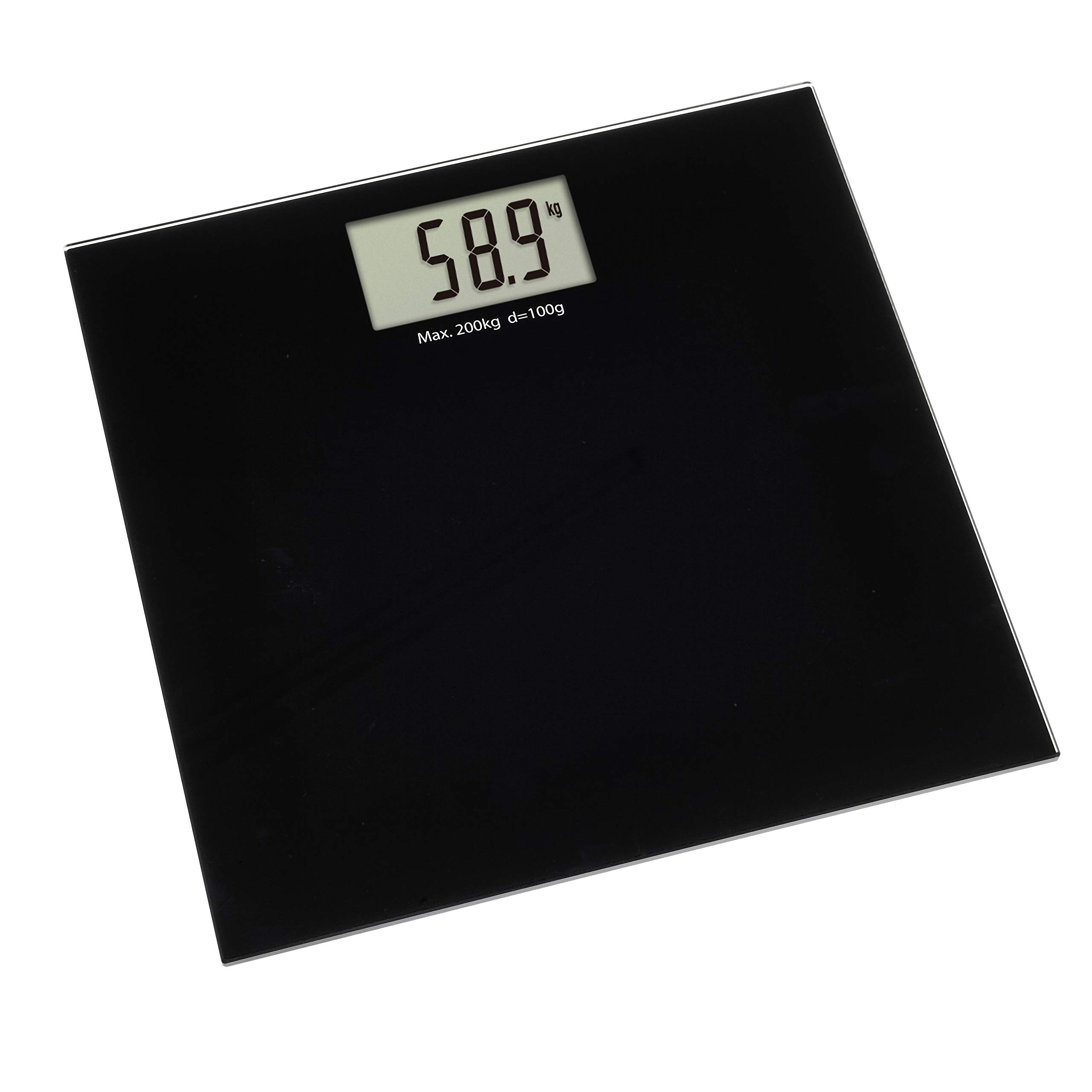 TFA Dostmann Step Plus Digital Bathroom Scales up to 200 kg Simple Design Black Plastic Tread Surface Tempered Glass L340 x W336 x H35 mm L 320 x W 320 x H 22 mm