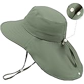 HONGTEYA Baby Toddler Sun Hat Summer Adjustable Bucket Hats with UPF 50+ Wide Brim for Kids Boys Girls 1-12 Years