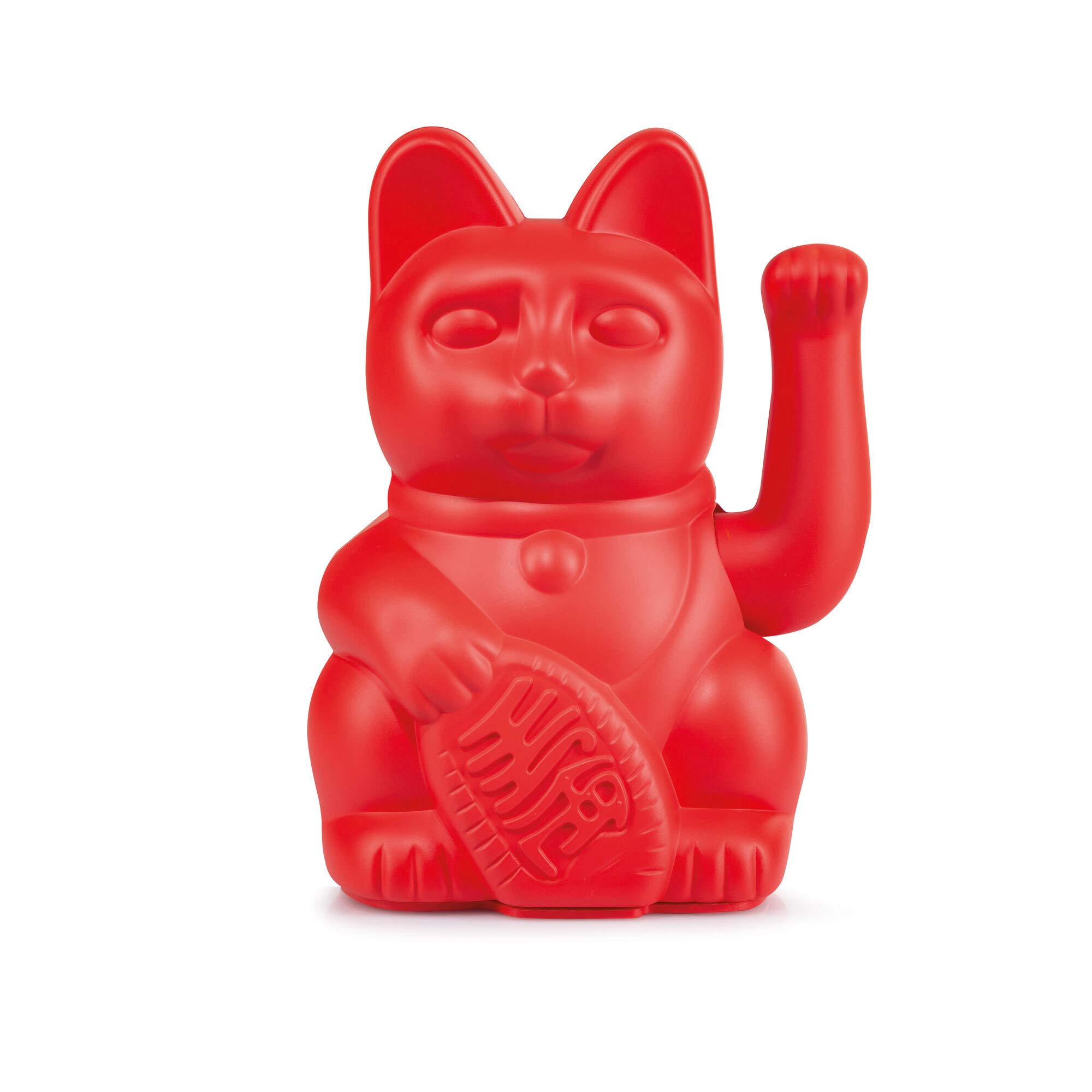 DONKEY Products - Lucky Cat Red - Red Waving Cat | Japanese Decorative Cat in Stylish Matte Colour 15 cm High