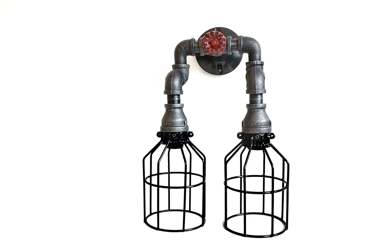 24 Black pipe light Edison bulbs Steampunk light Industrial Pipe