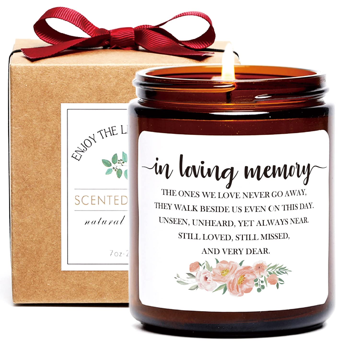 Condolence Gifts Candle for Loss of Loved One - Funeral, Bereavement or Miscarriage, Sympathy Gifts, Christmas Remembrance Memorial Candle Gift for Deceased (Memory)