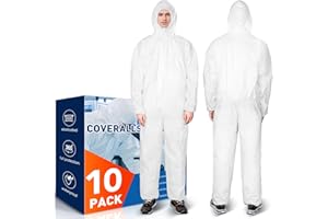 CAREGY Hazmat Suits Protective Coveralls with Hood, Heavy Duty Full Body Painters Suit for Men & Women
