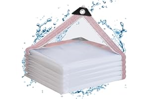 WELACYMET Clear Tarps Heavy Duty Waterproof 4x6FT,Clear Plastic Tarp with Grommets,Transparent PVC Vinyl Tarpaulin for Outdoor,Plant,Garden,Chicken Coop,Patio,Cat Litter