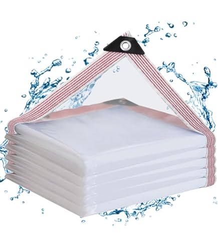 6 X 6 Ft Clear Waterproof Tarp, PVC 11.8 Mil Tarpaulin With Grommets And Cable Tie, Duty Heavy Tear Resistant Cover For Camping, Plants Greenhouse, Cars, Patio And Pavilion