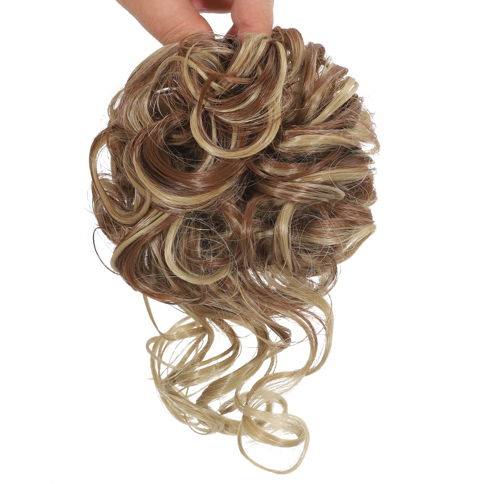 SDZNYQT Claw Messy Bun Clip Wavy Curly Chignon Clip in Hairpieces Tousled Updo Donut Hair Bun Synthetic Hair Ponytail for Women Girls