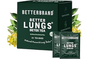 Betterbrand Mullein Tea Bags for Lung Detox - Respiratory Support with Thyme, Elderberry, Ginseng, Ginger, Caffeine Free Herbal Blend - 15 Tea Bags (Pack of 1)