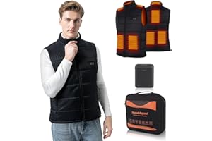BIAL Heated Vest for Men, Men's Heated Vest with 12000 mAh Battery Pack, Carbon Fiber Apparel, Lightweight Heated Jacket