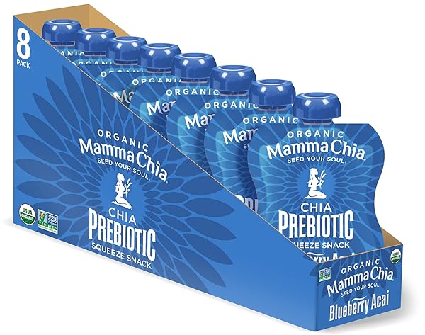 MAMMA CHIA ORGANIC PREBIOTIC SQUEEZE SNACK, BLUEBERRY ACAI,...
