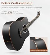 Vangoa 4/4 Acoustic Guitar Beginner Set Full Size Cutaway 41 inches Kit view 3