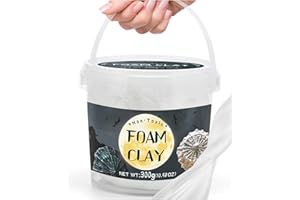 IPETRK White Moldable Cosplay Foam Clay (300 Gram) Air Dry Clay - High Density and Perfect for Intricate Designs | Figures | Masks | Craft Projects | Great for Cutting with Tools, Sanding or Shaping