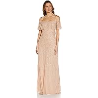 Amazon.com: Adrianna Papell Women's Beaded Cape Long Dress, Rose Gold, 4 :  Clothing, Shoes & Jewelry