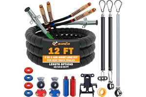 XaXmTee 12FT Semi Truck Air Lines Kit with 3 Pcs Tender Spring Kit and Glad Hands with Gladhand Holder & Handles 3IN1 Trailer Cord and Air Hoses Assembly for Truck Trailer Tractor