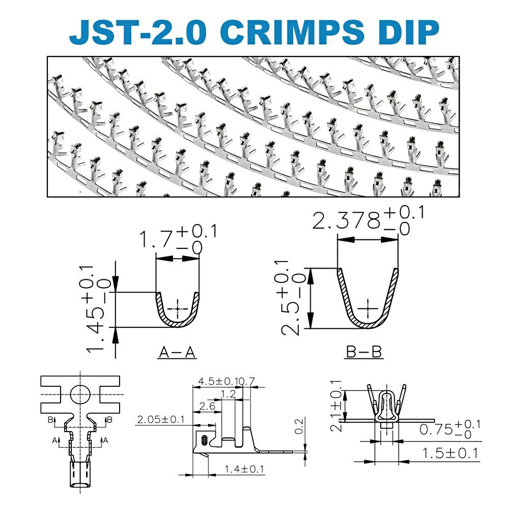 WAM Direct 730Pcs 2.0mm JST Connector Kit, With JSTPH 5/6/7 Pin