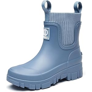 JEBUKTXE Rain Boots Women Waterproof Ankle Rainboots Short Rubber Garden Shoes Fashion Non-Slip Booties for Outdoor Walking