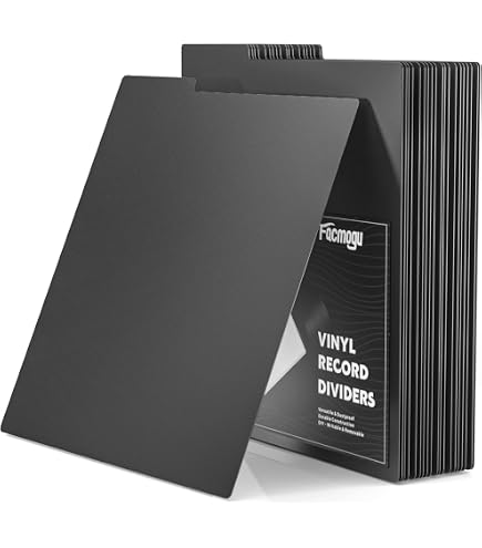 Intercalaires Vinyle BCW Lot De 25 - Hauteur 30,5cm - Noir - Pour Organisation Collection Disques