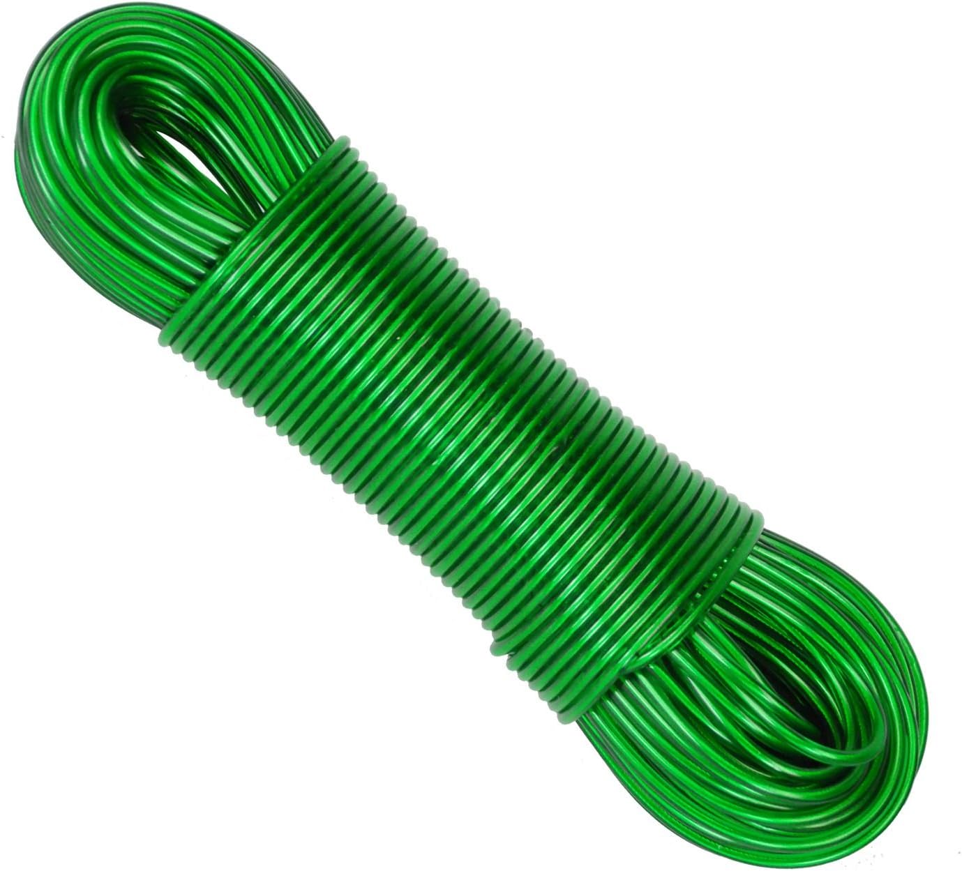 CrazyGadget® 50m Steel Core Thick Strong Garden Outdoor Laundry Washing Cloth Line Plastic PVC Rope (x1), Blue, Set of 1 - Image 3