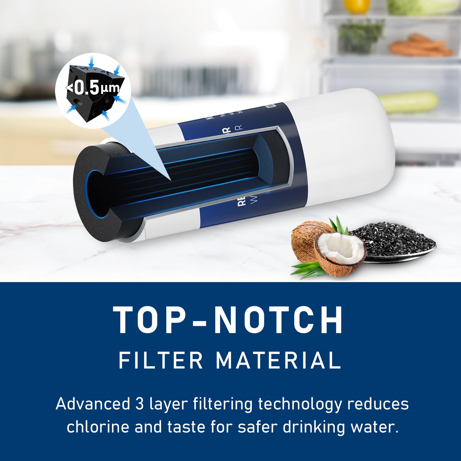 W10295370A Water Filter Replacement, Compatible With EDR1RXD1, Filter 1, WHR1RXD1, W10295370, KAD1RXD1, P8RFWB2L, P8WB2L, P4RFWB, P5WB2L (White, 3 Pack)