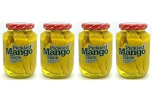 AL AMIN FOODS Richin Premium Pickled Mango Slice 4 Jars 16 Oz / 1 Lbs each Jar كبيس المانجو التايلاندي