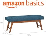 Amazon Basics Modern Padded Upholstered Bench Navy Blue 112 cm view 3