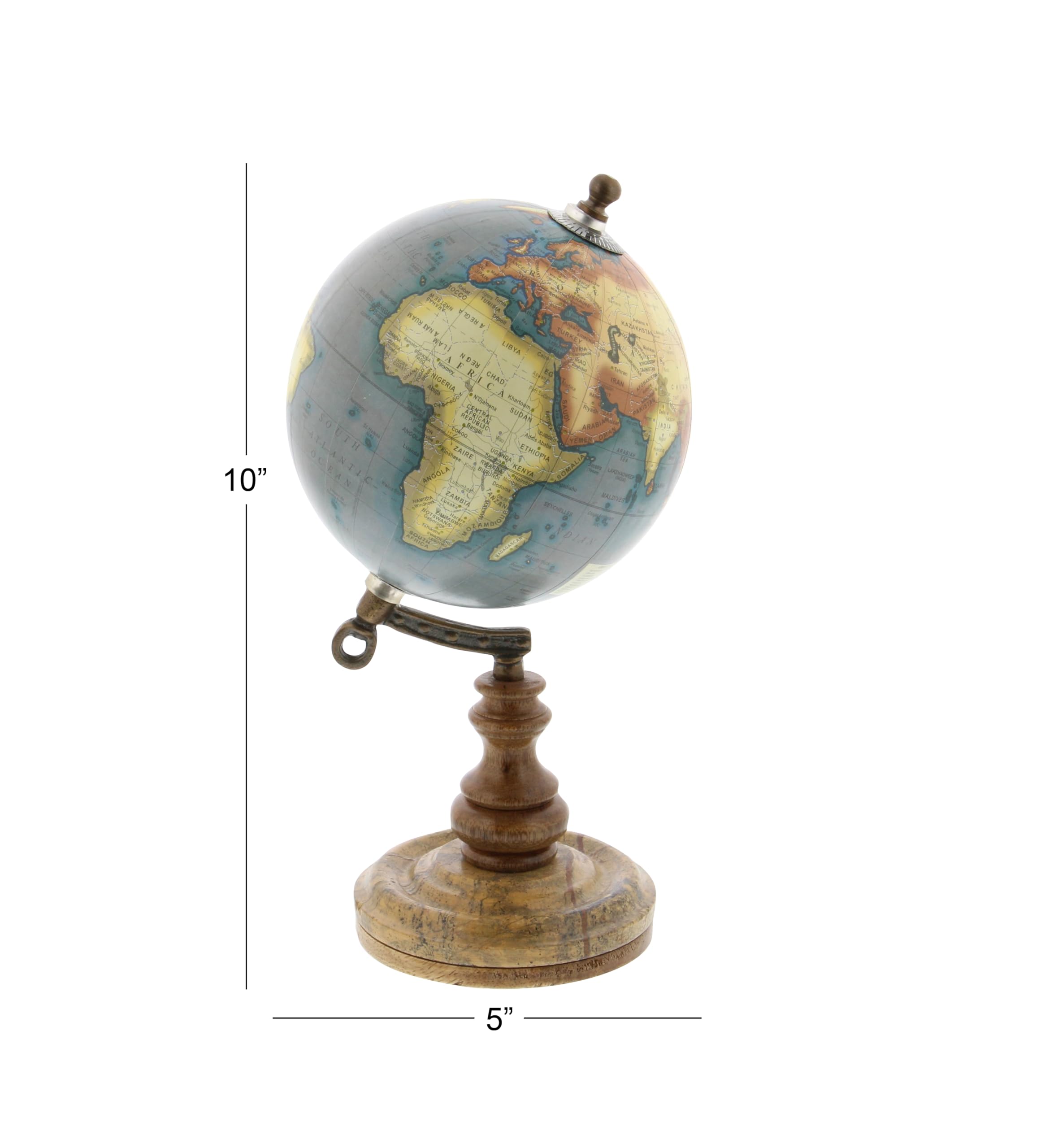 Deco 79 Plastic Globe with Wood Base, 5