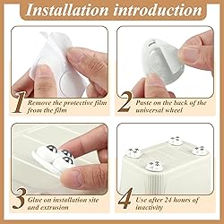 Honoson 16 Pcs Self Adhesive Caster Wheels
