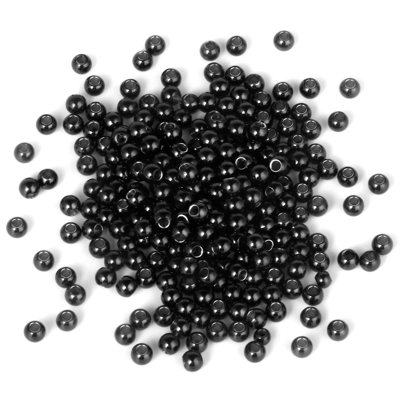 Photo 1 of [3MM/240PCS] Black Stainless Steel Beads Round Metal Spacer Beads Bulk for DIY Jewelry Making Necklace Bracelet