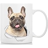 Winston & Bear Loveable French Bulldog Mug - Ceramic Frenchie Cofee Mug Gift for Dog Lovers Mom and Dad (11oz)
