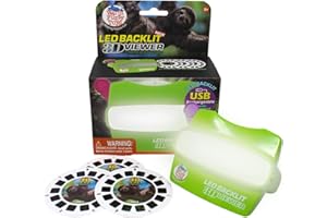 WARM FUZZY Toys LED Backlit 3D Viewer – (Rainforest) – New 2025 USB-C Rechargeable Viewer for Kids & Adults Includes 3 Reels with 21 HD 3D Images – Patent-Pending Retro Toy, No Light Source Needed