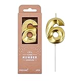 PHD CAKE 2.76 Inch Diamond Gold 6 Number Birthday