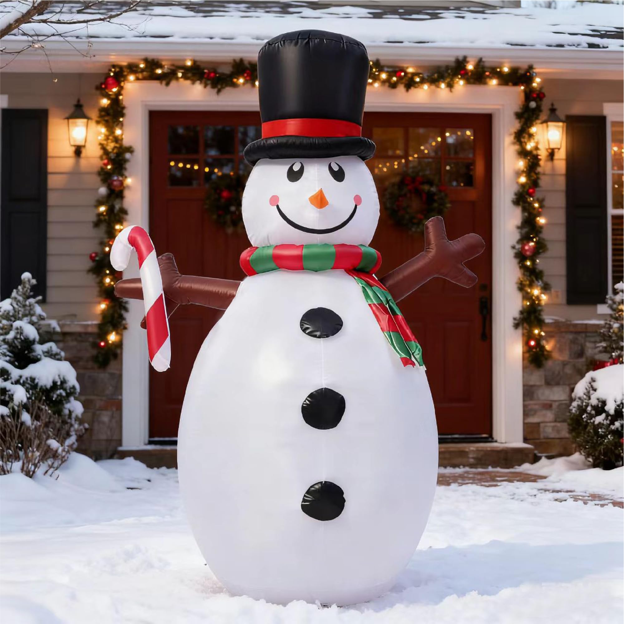 Photo 1 of 5FT Christmas Inflatables Outdoor Decoration, Snowman Inflatable Christmas Decorations Yard Decor Christmas Party Outdoor, Garden, Lawn