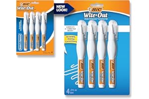 BIC Wite-Out Shake 'n Squeeze Correction Pen, 8 ml, White, 4 Count (WOSQPP418), 2 Pack
