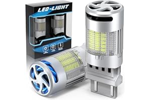 AINOSEIN 3156 3157 LED Bulb White with Built In Resistor & Turbo Fan for Reverse Light, CANBUS Error Free Anti Hyper Flash for DRL Backup Light, Gift For Fathers Day, Pack of 2
