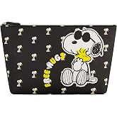 Concept One Peanuts Snoopy Women's Makeup Bag, Black | Small Travel Cosmetic Zipper Pouch Organizer