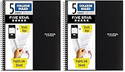 Five Star Spiral Notebook + Study App, 5